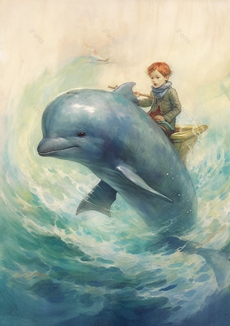 海浪六一儿童节充满想象力童趣孩子们乘着海豚飞翔在蓝天碧海之上插画,插画/手绘图,插画/手绘图库,插画/手绘图下载,插画/手绘